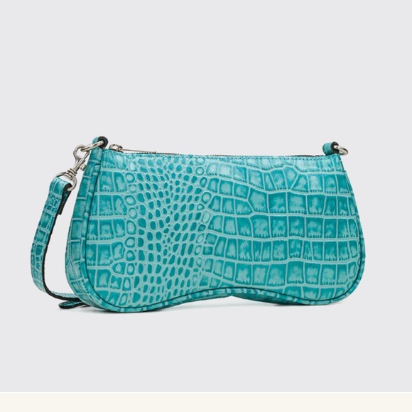 Riley Baguette Crossbody Vintage Distressed Croc Leather - Picture 3 of 12